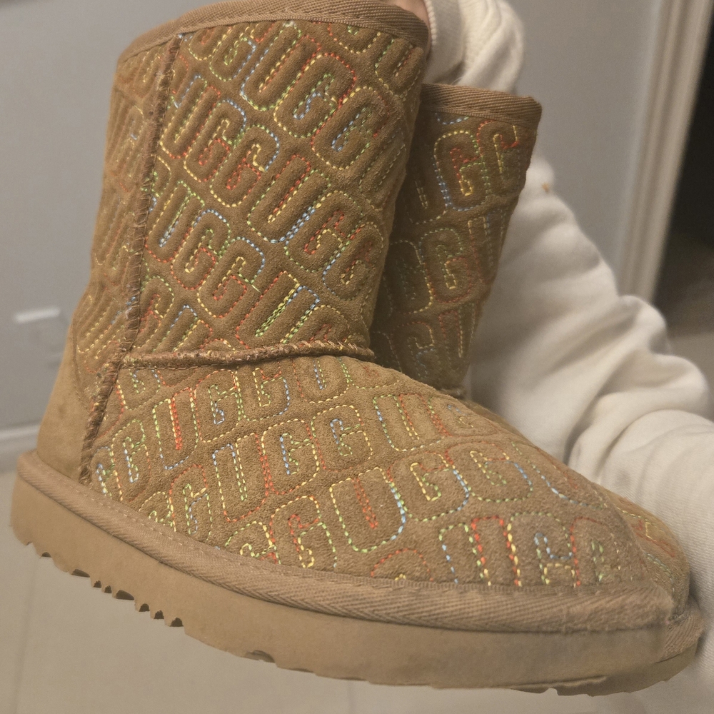 UGG Tan Dress Shoes with Geometric Pattern